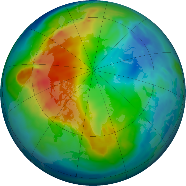 Arctic ozone map for 19 November 2009